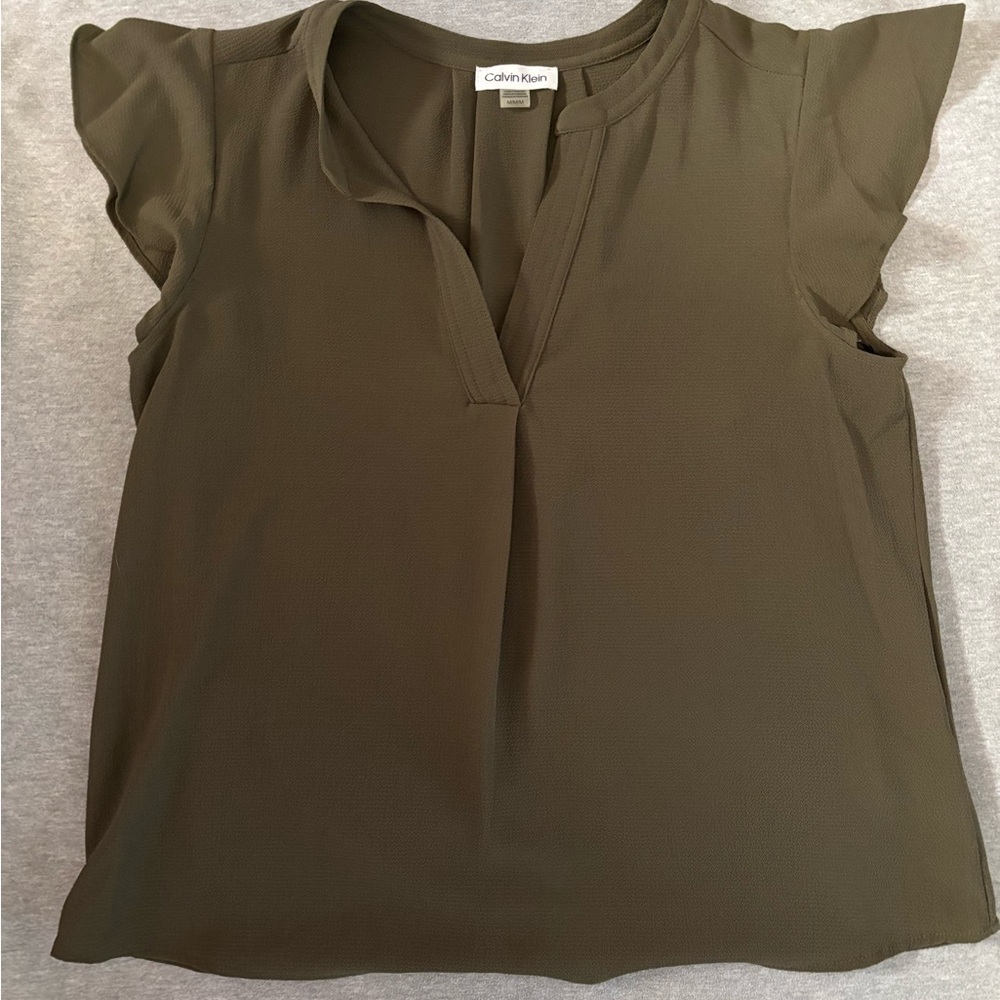 Calvin Klein Olive Green Women's Top